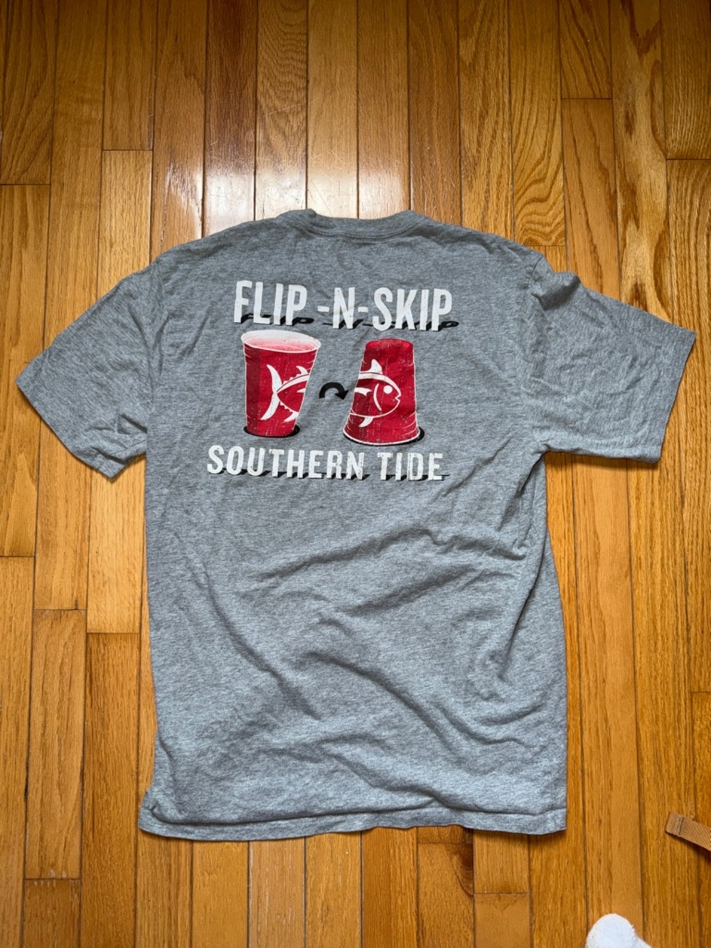 Southern Tide Heather Gray Tee with White Logo